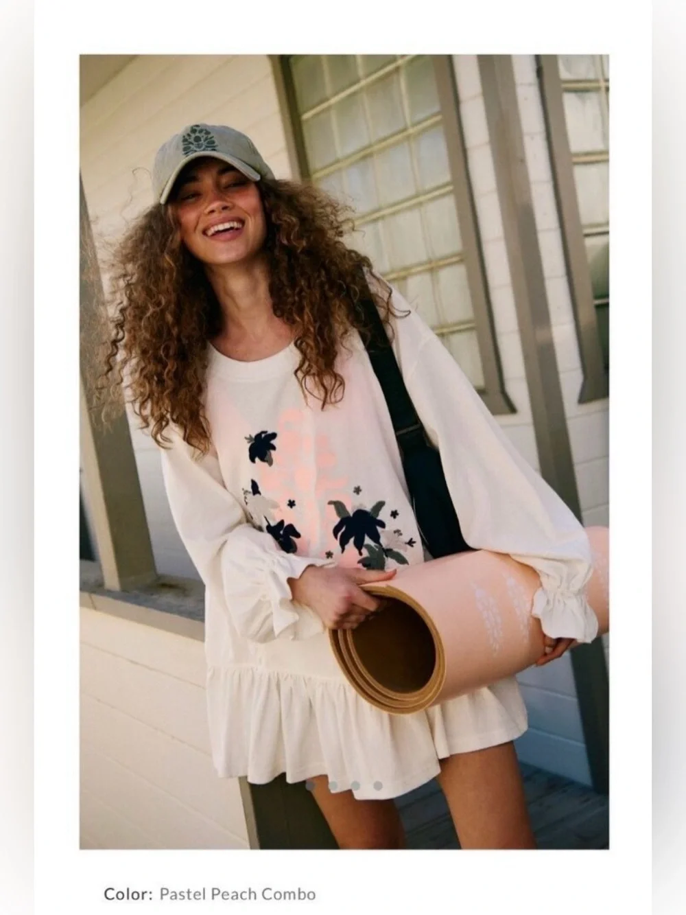 FP Movement x Free People Spring Forward Tunic in Pastel Peach Combo - Picture 2 of 10